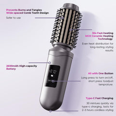 Sensawaves wide rounded bristles detail demonstrating tangle-free glide and scalp protection