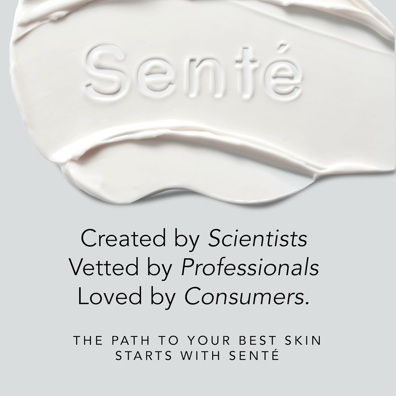 Sente clinical study graphic illustrating 8-week skin evenness improvement data for credibility