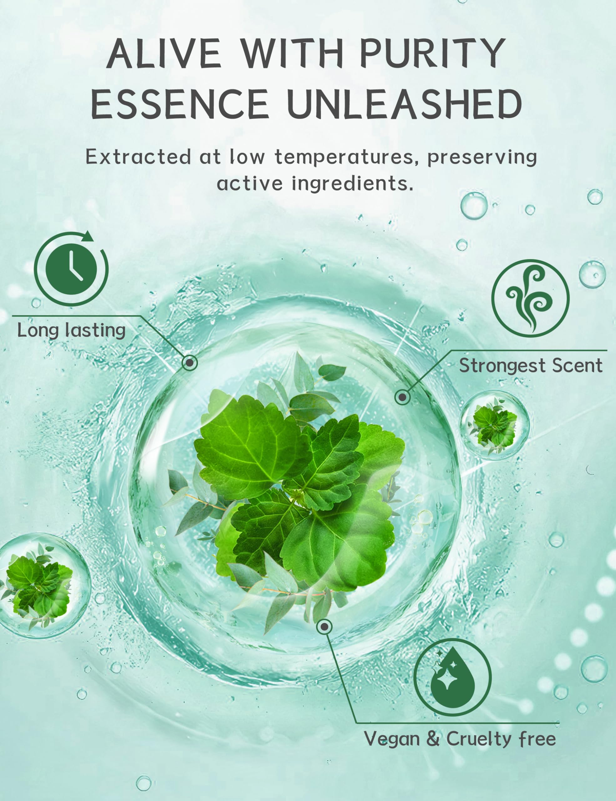 SEONNIX tablet dissolving in water for sustained aromatherapy benefit