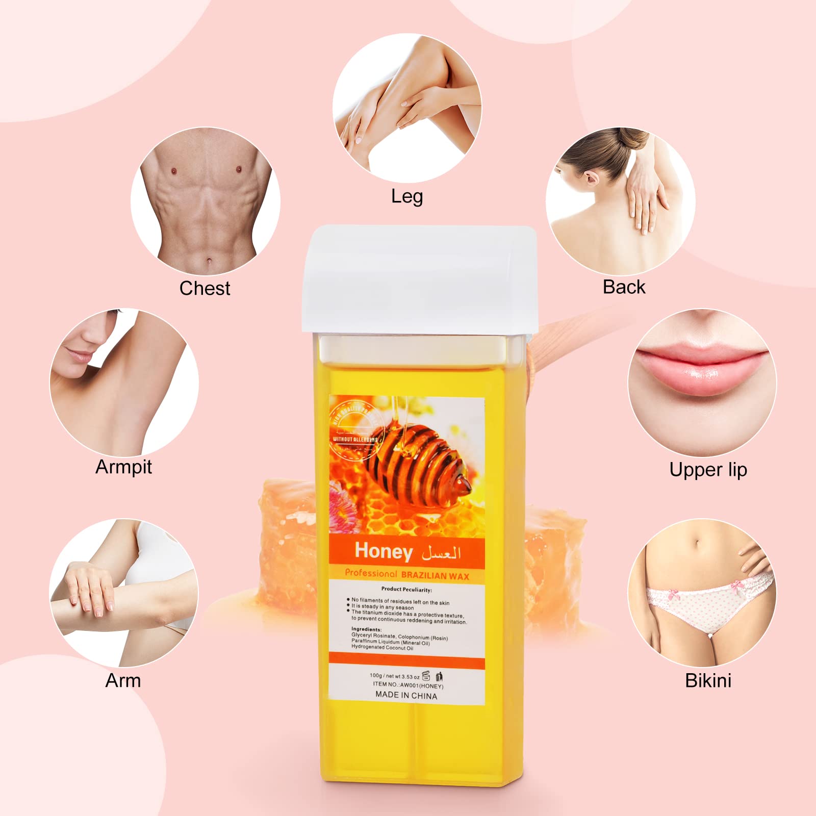Seopri honey wax cartridge roller head close-up, highlights smooth even application