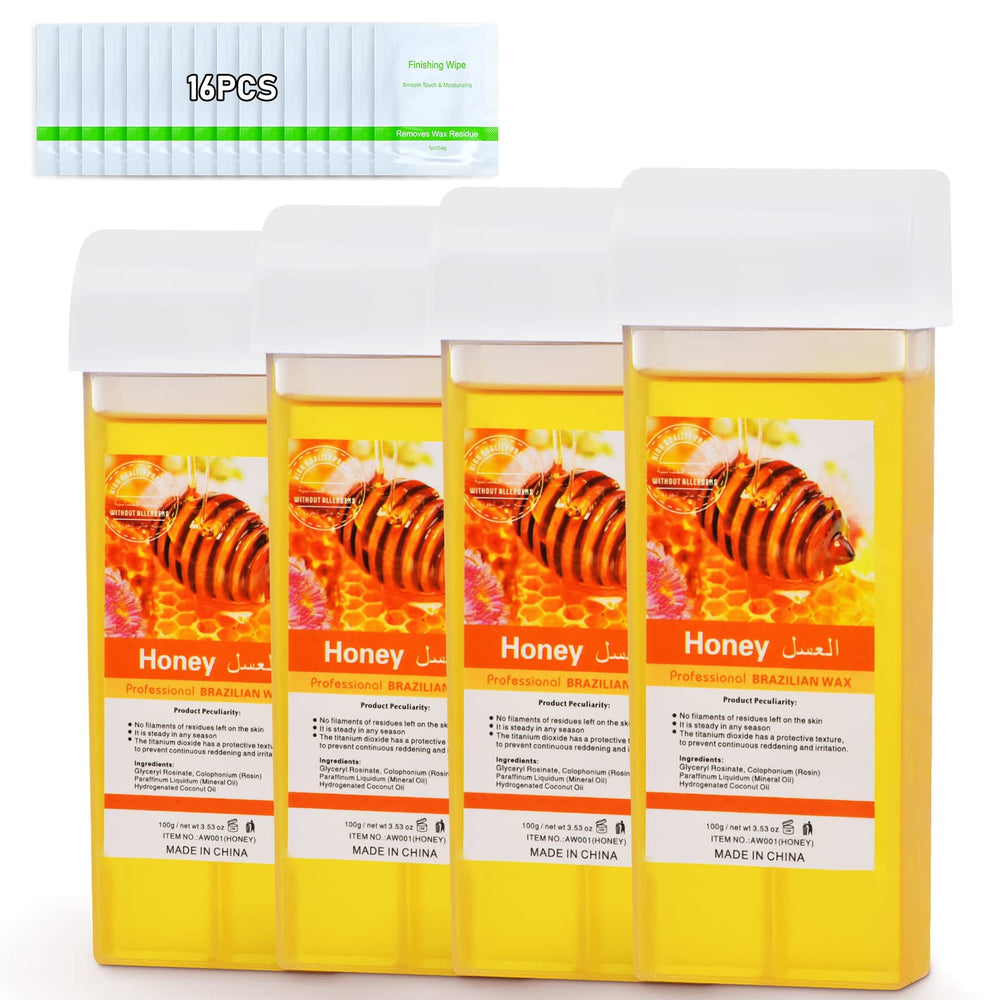 Seopri roll on wax front packaging showing four cartridges, promotes easy refills