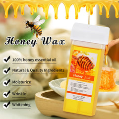 Seopri wax melting texture close-up, demonstrates consistent honey formula flow