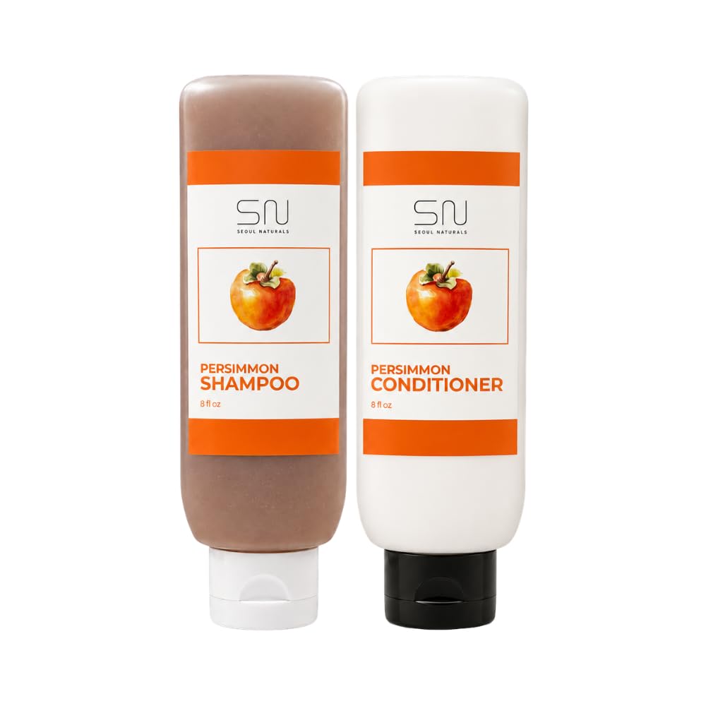 Seoul Naturals front packaging of shampoo and conditioner showing set benefit
