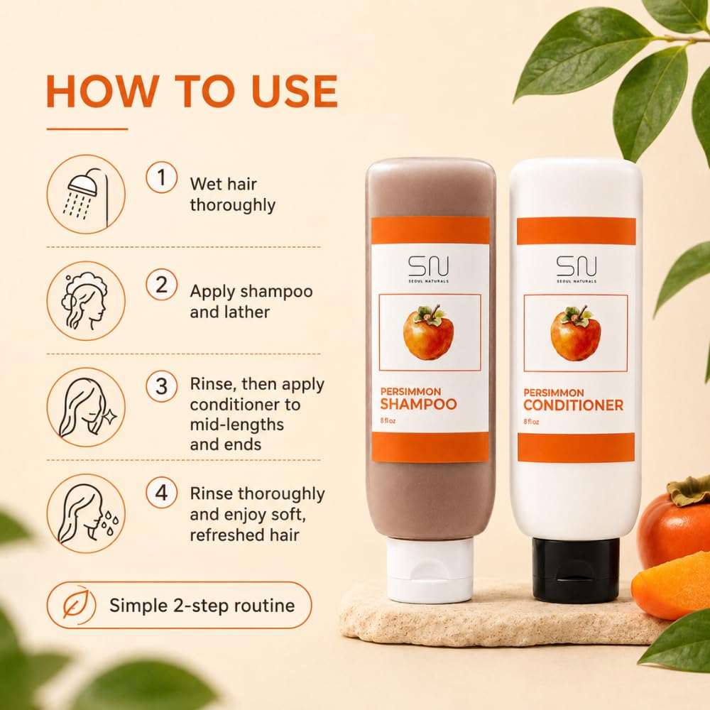 Seoul Naturals persimmon extract ingredient close-up highlighting deodorizing benefit