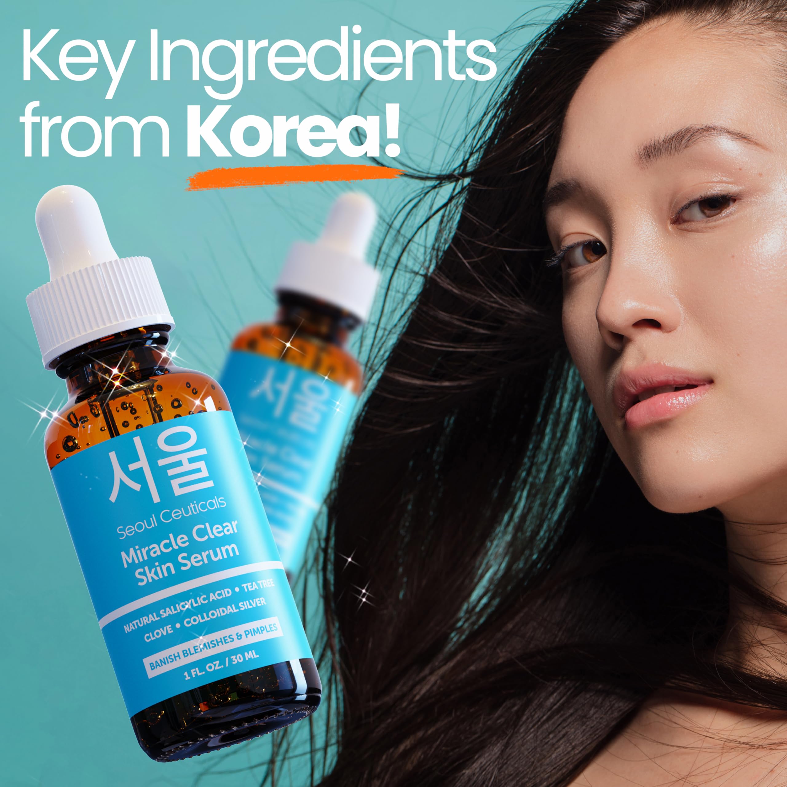 SeoulCeuticals 1oz bottle next to a credit card for compact size reference