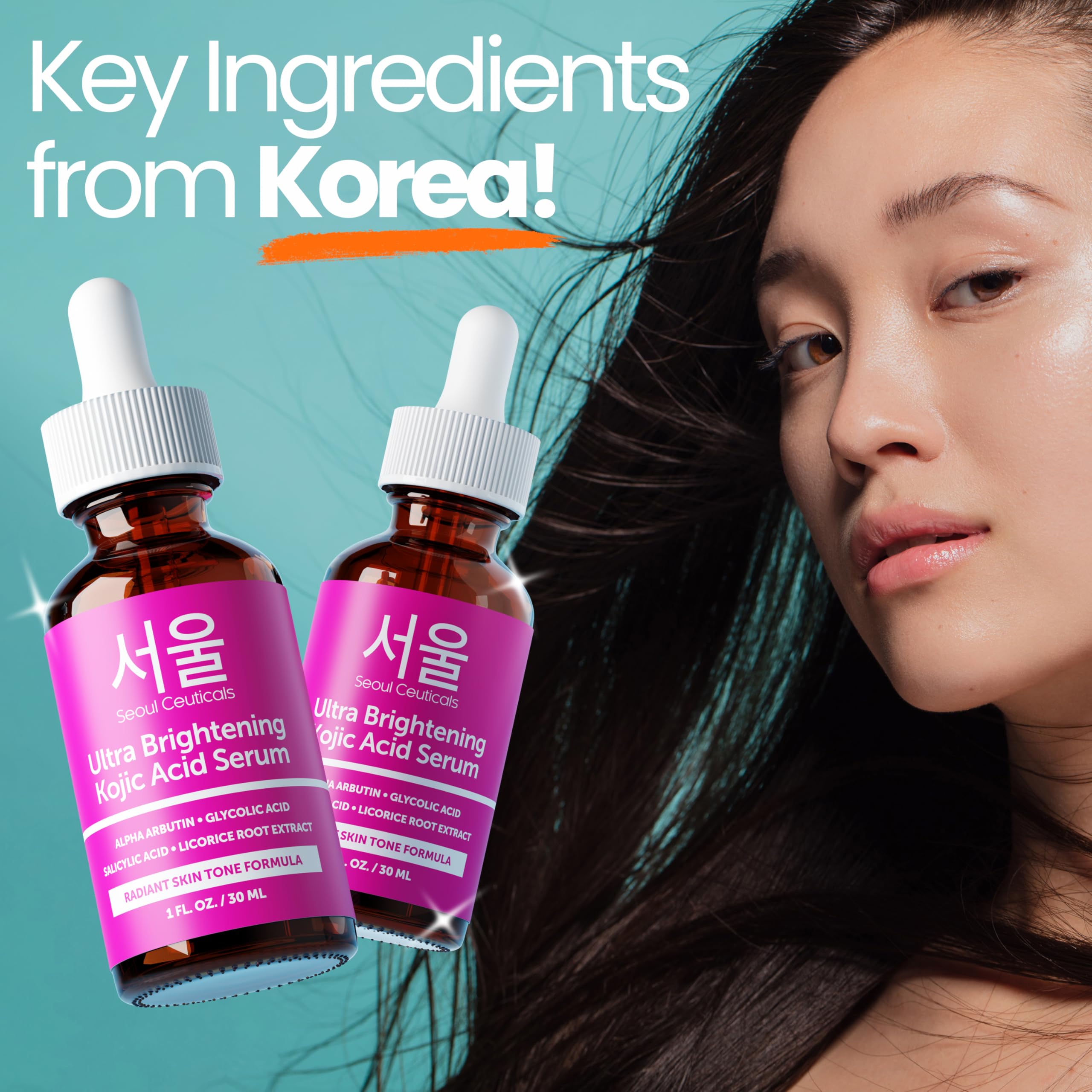 SeoulCeuticals illustrative before and after showing brighter-evener complexion