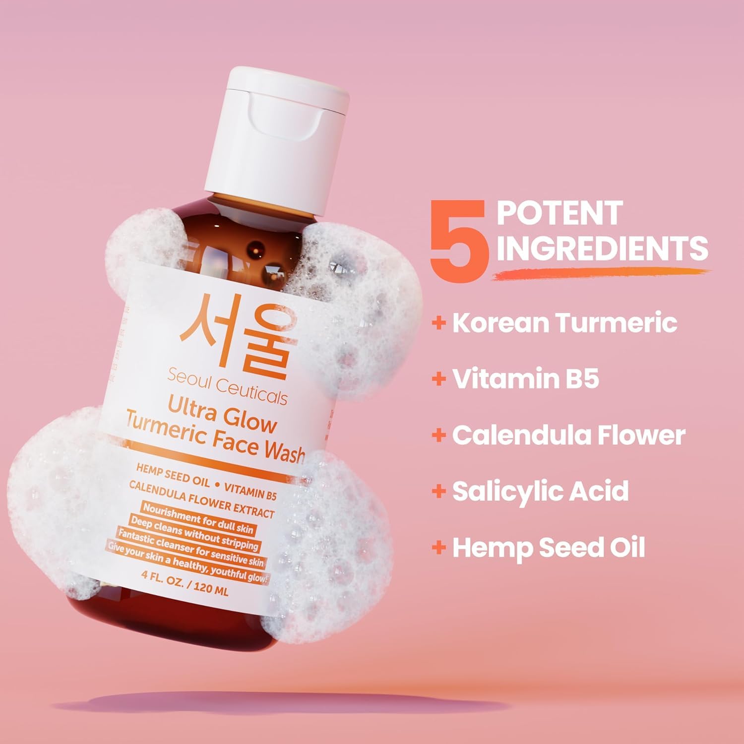 SeoulCeuticals botanical ingredients display showing soothing botanicals
