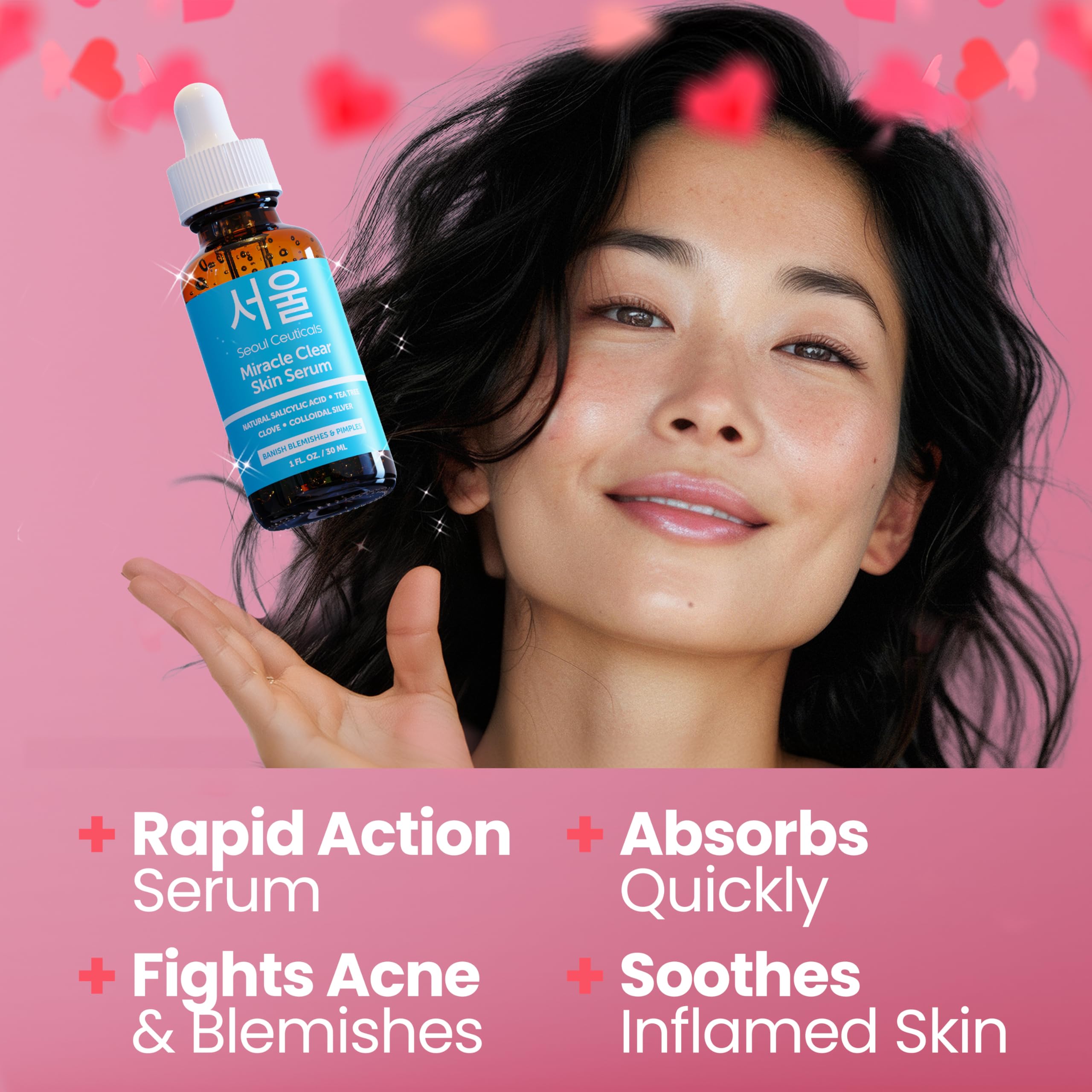 SeoulCeuticals label close-up highlighting natural salicylic acid and clean formulation