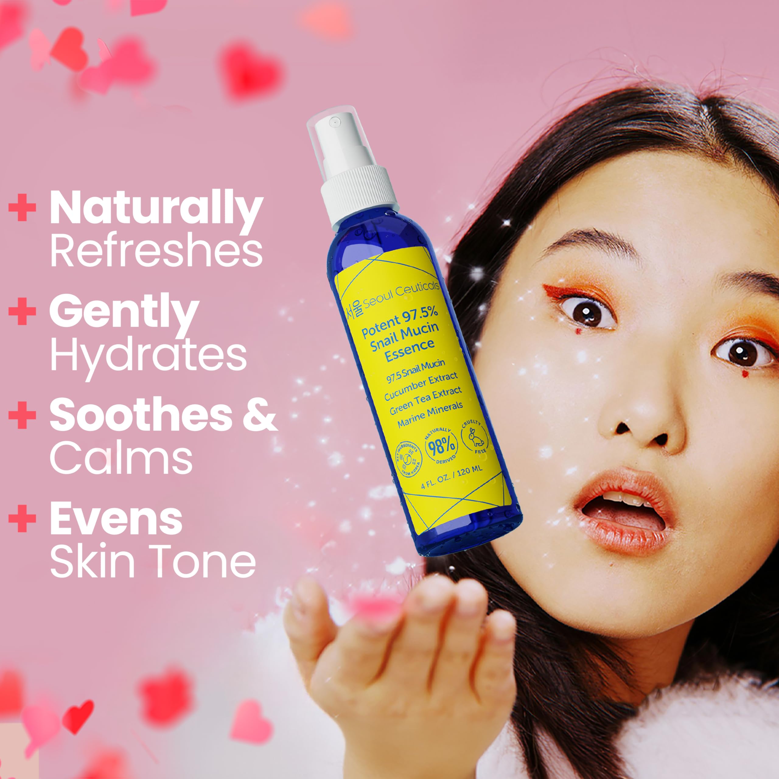 SeoulCeuticals nozzle close-up demonstrating fine mist for even application