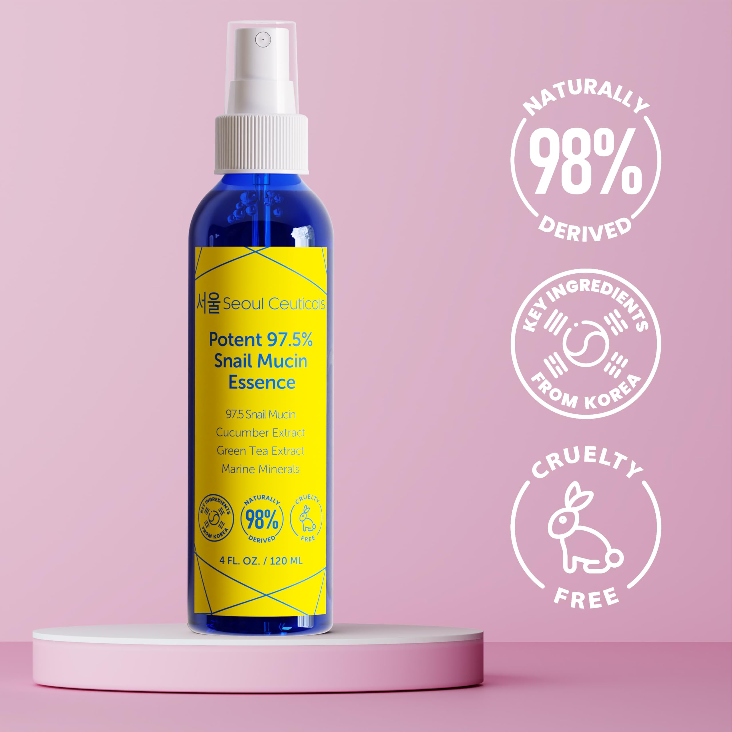 SeoulCeuticals mist on model skin illustrating dewy, refreshed finish