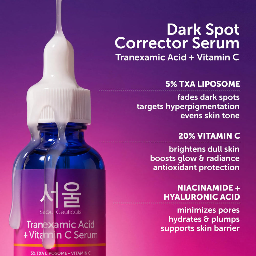 SeoulCeuticals dropper dispensing serum highlighting concentrated formula
