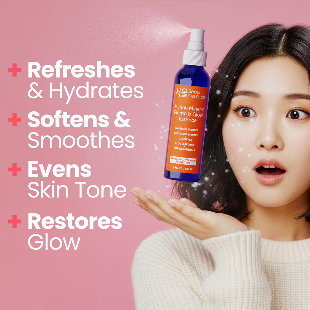 SeoulCeuticals spray nozzle closeup delivering fine mist for even hydration throughout the day