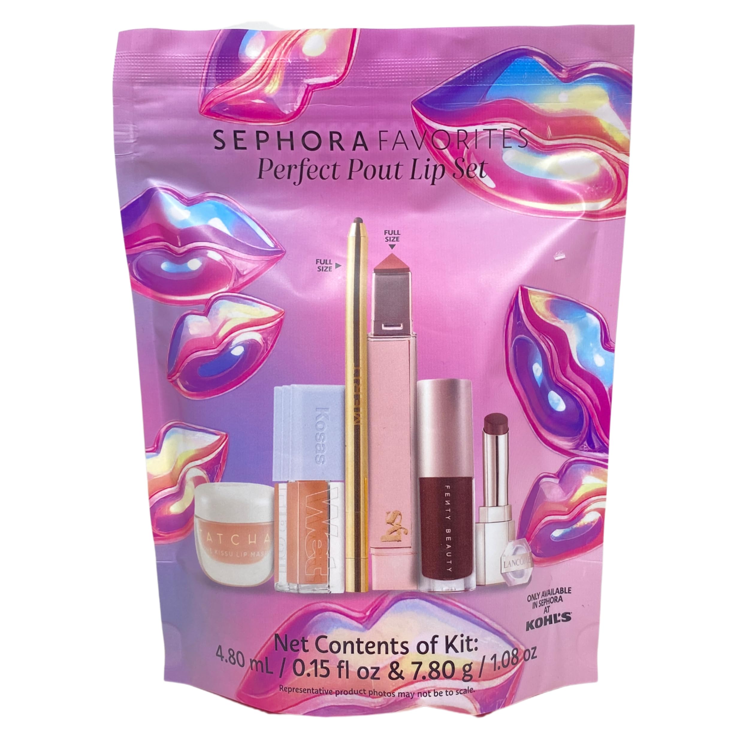 SEPHORA lip set held in hand to show size and travel-friendly convenience