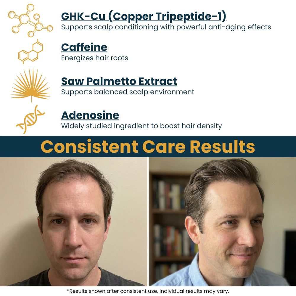 Seraphime application on scalp demonstrating targeted delivery benefit