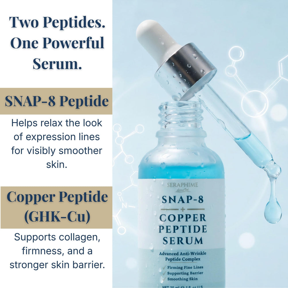 Seraphime lifestyle model applying serum showing easy use and improved skin appearance