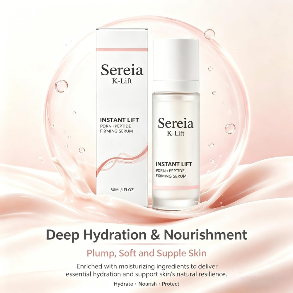 Sereia K-Lift texture with moisture drops illustrating hydrating lightweight formula