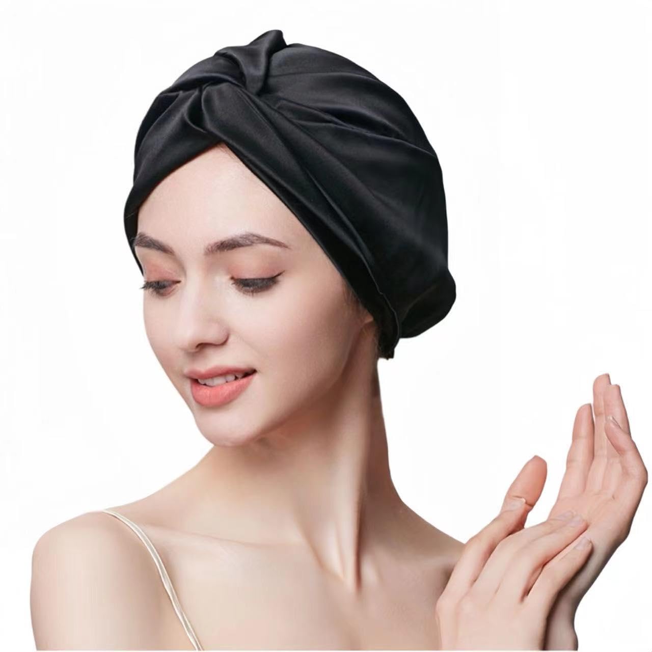 SereLune closeup silk texture highlighting 19 Momme Mulberry silk softness and reduced friction