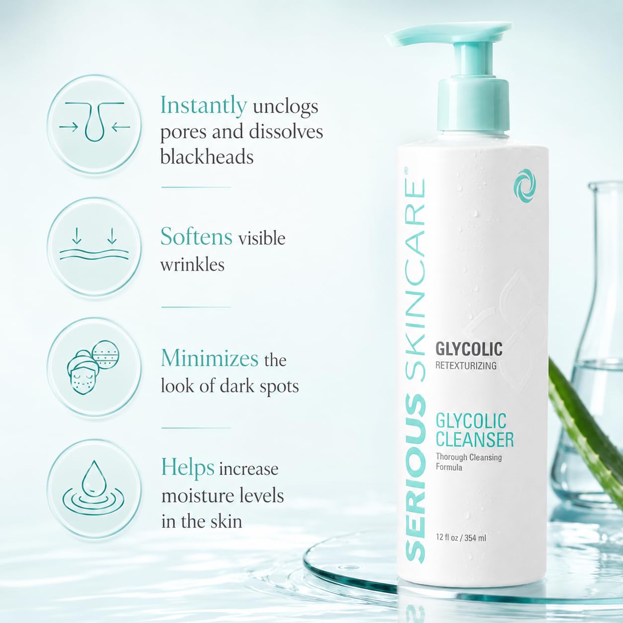 Serious Skincare with Aloe and Chamomile highlighting soothing properties