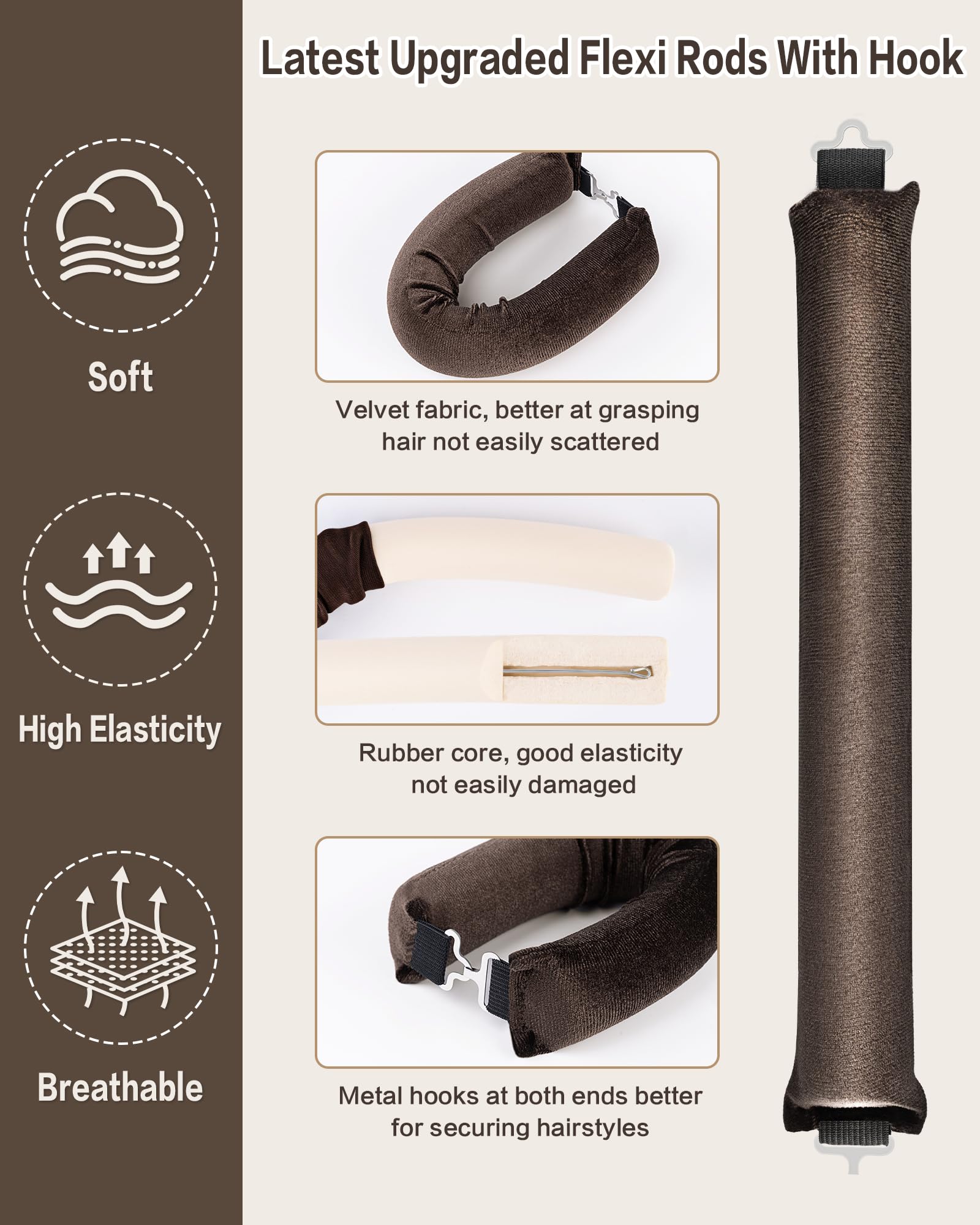 Seritant roller secured in hair overnight for comfortable sleep styling