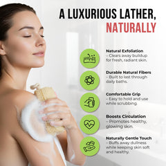 SERRENTO close-up of luffa fiber texture demonstrating gentle yet effective exfoliation