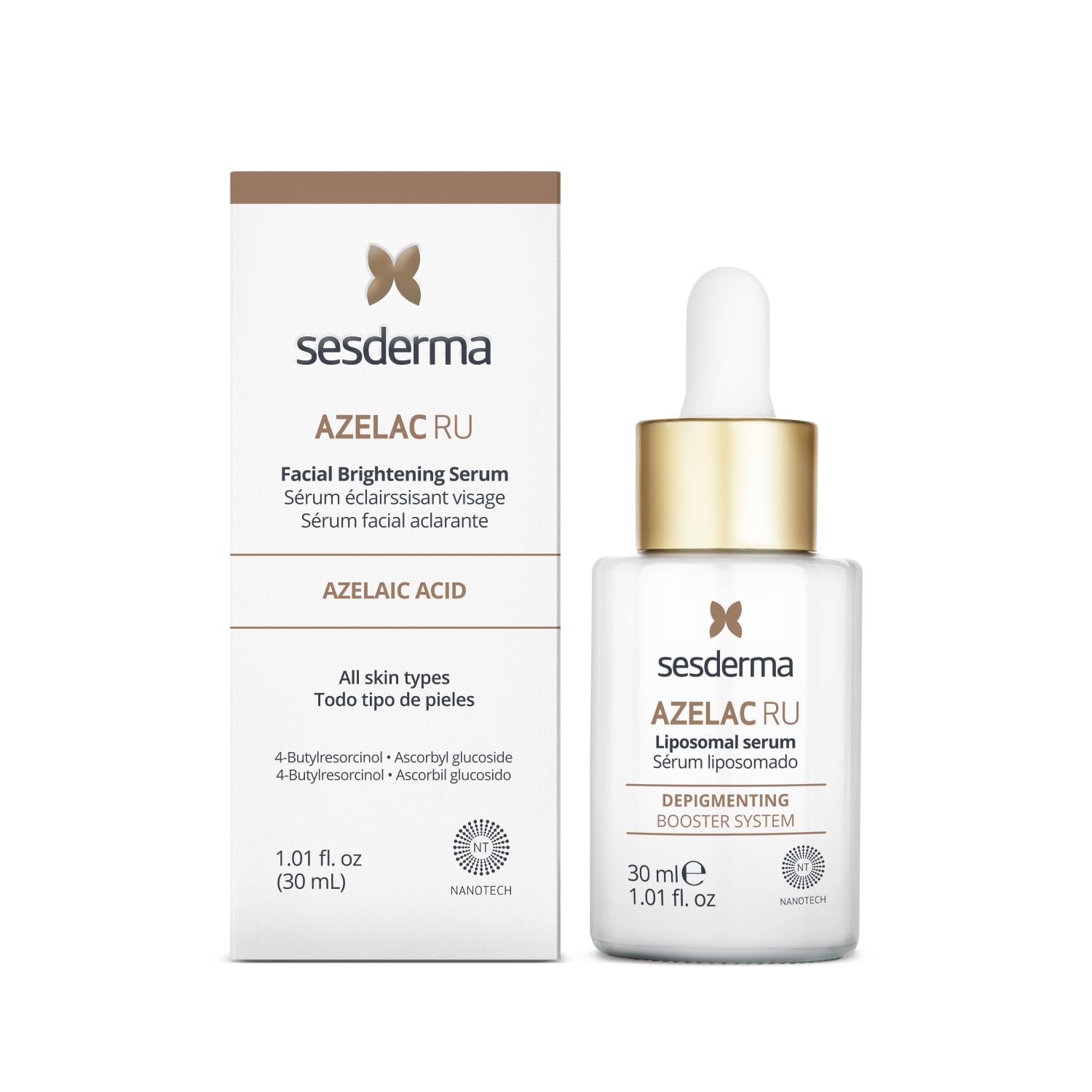 Sesderma AZELAC RU dropper dispensing serum highlighting precise application