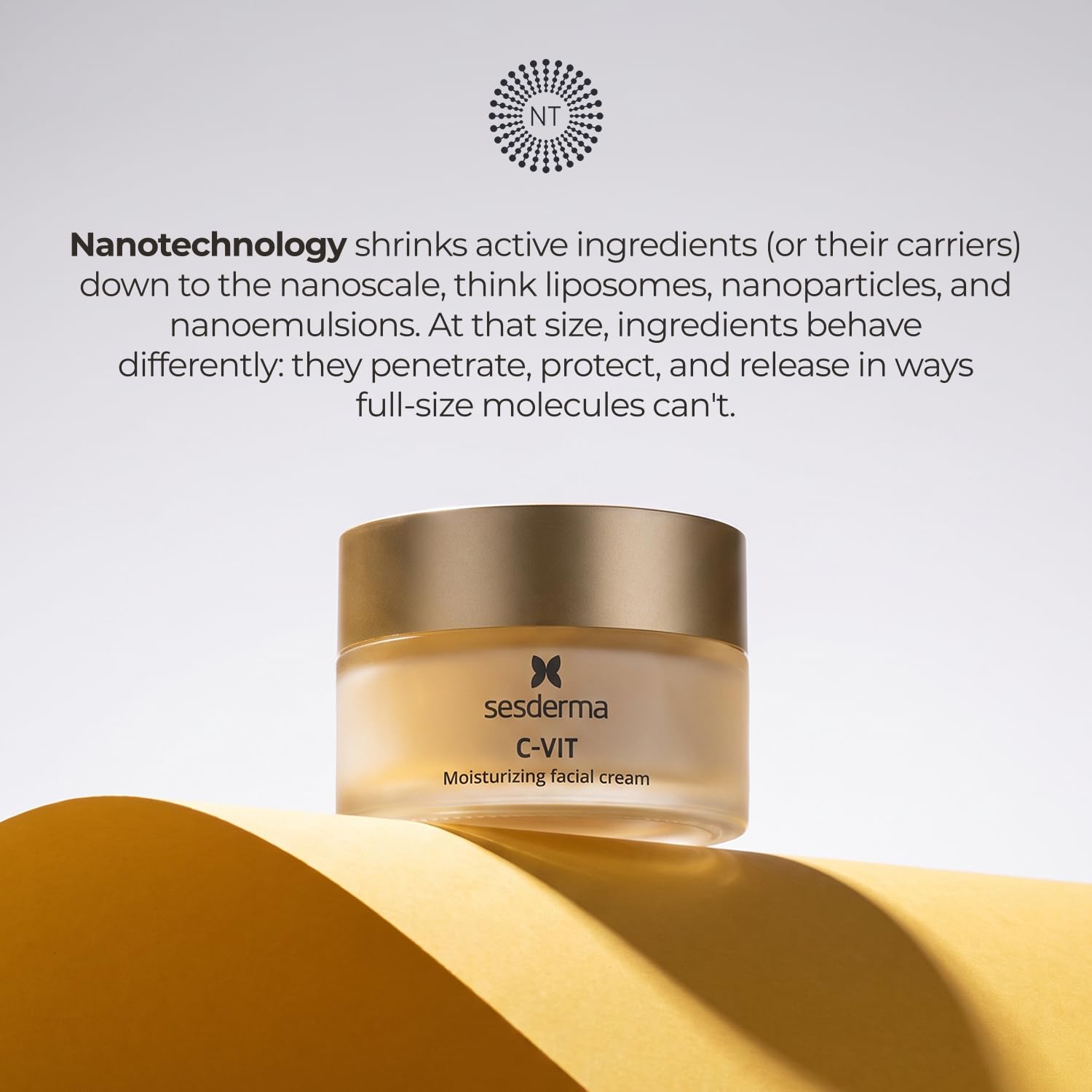 Sesderma C-VIT cream texture close-up displaying smooth, lightweight consistency for easy absorption