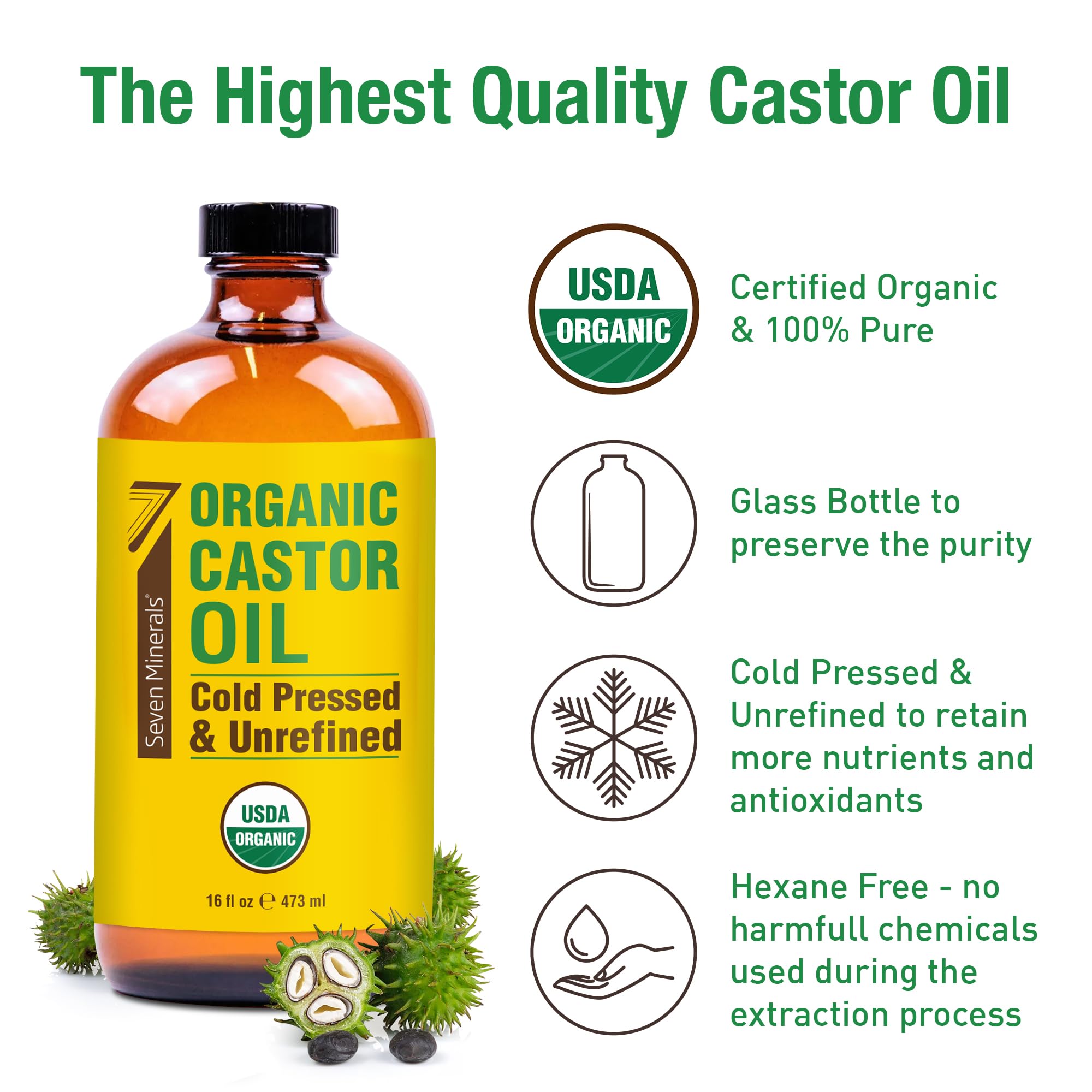 Seven Minerals oil drop on hand showing rich texture and fast absorption benefit