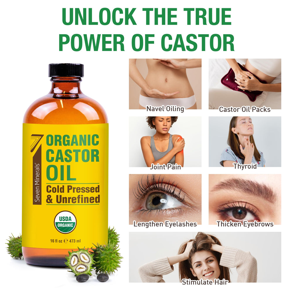 Seven Minerals castor oil cloth pack ready for warm compress and soothing comfort
