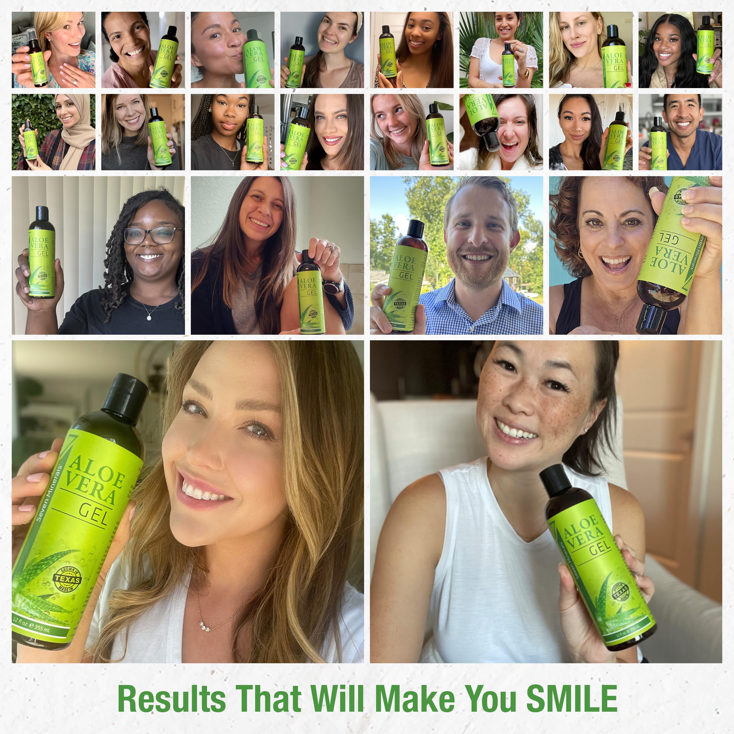Seven Minerals smoothing gel through hair demonstrating frizz control