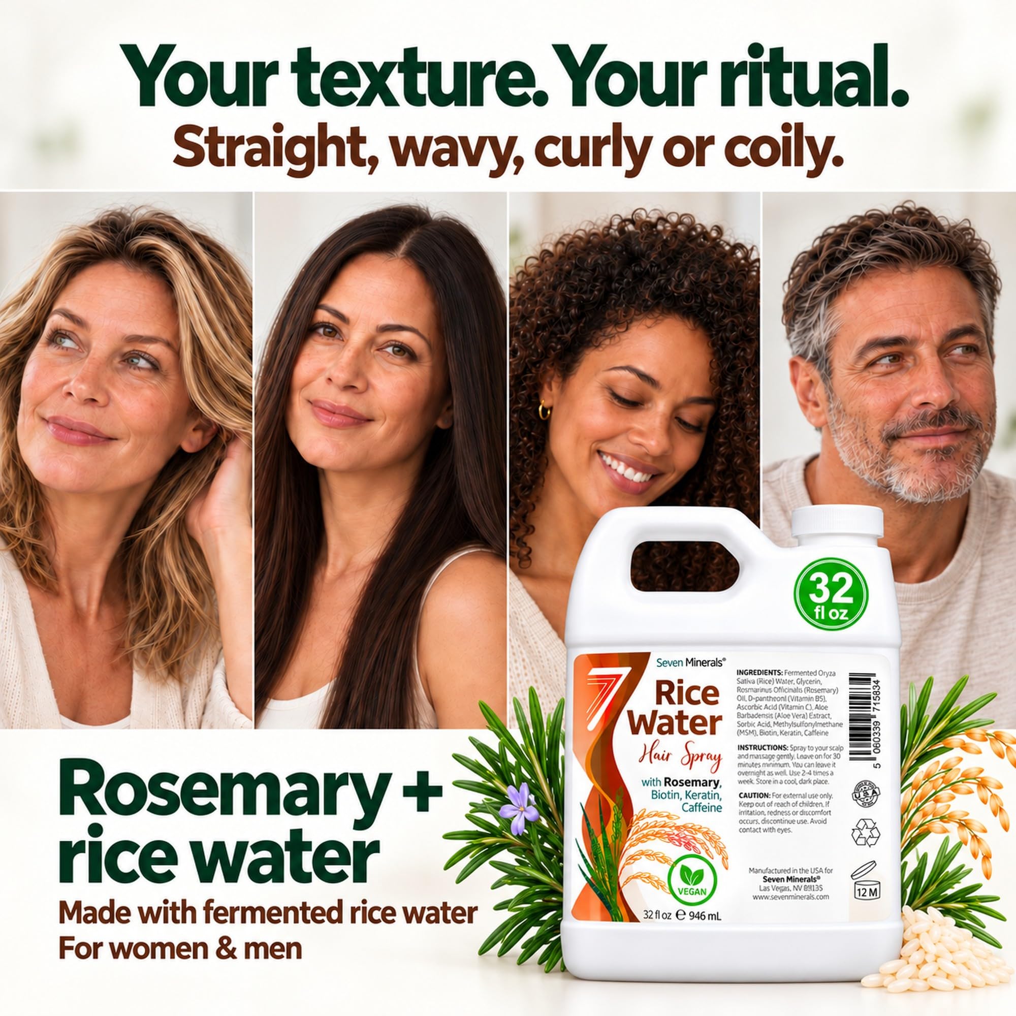 Seven Minerals bottle in bathroom setting illustrating daily refresh routine