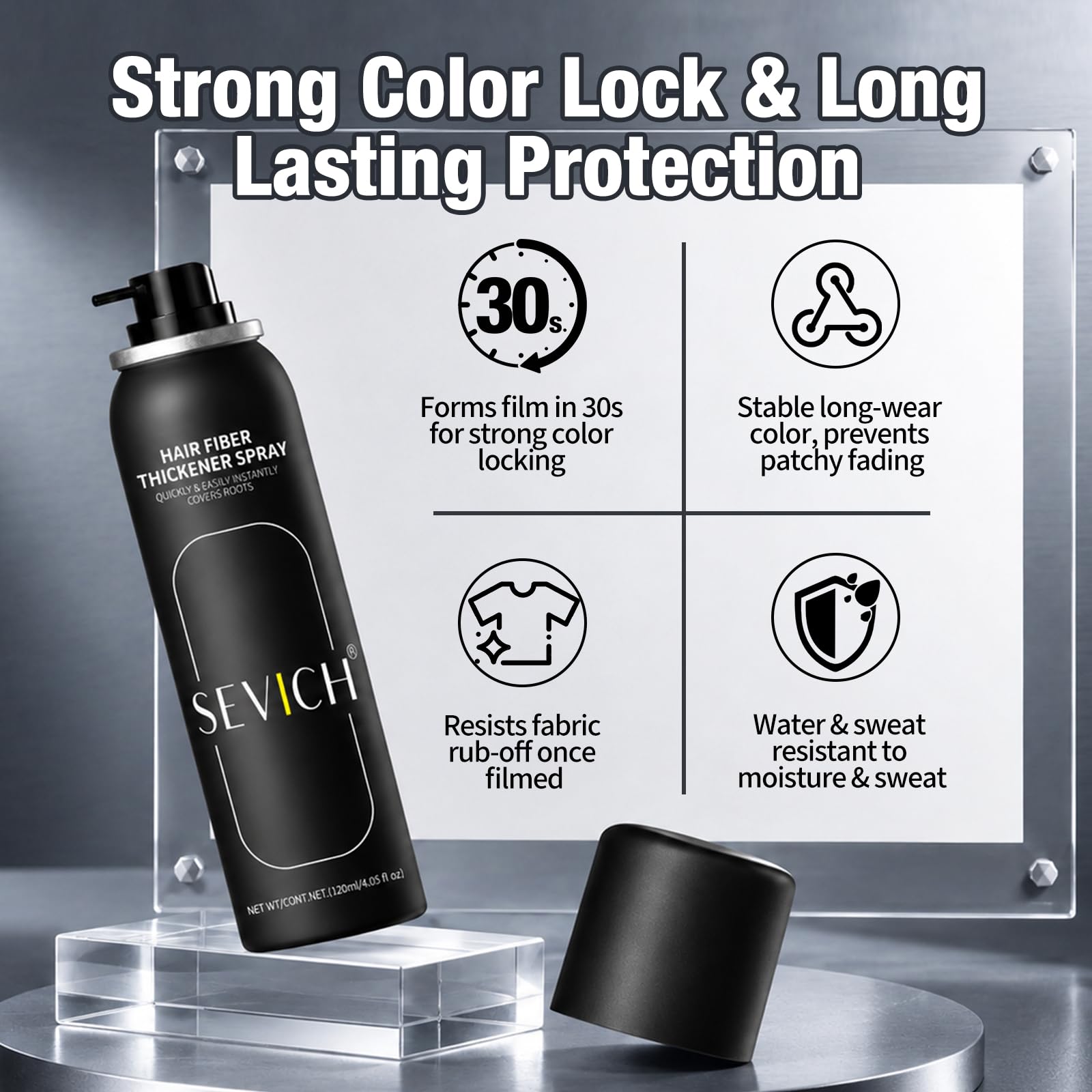 SEVICH 120ml bottle in hand to show travel-ready size and portability
