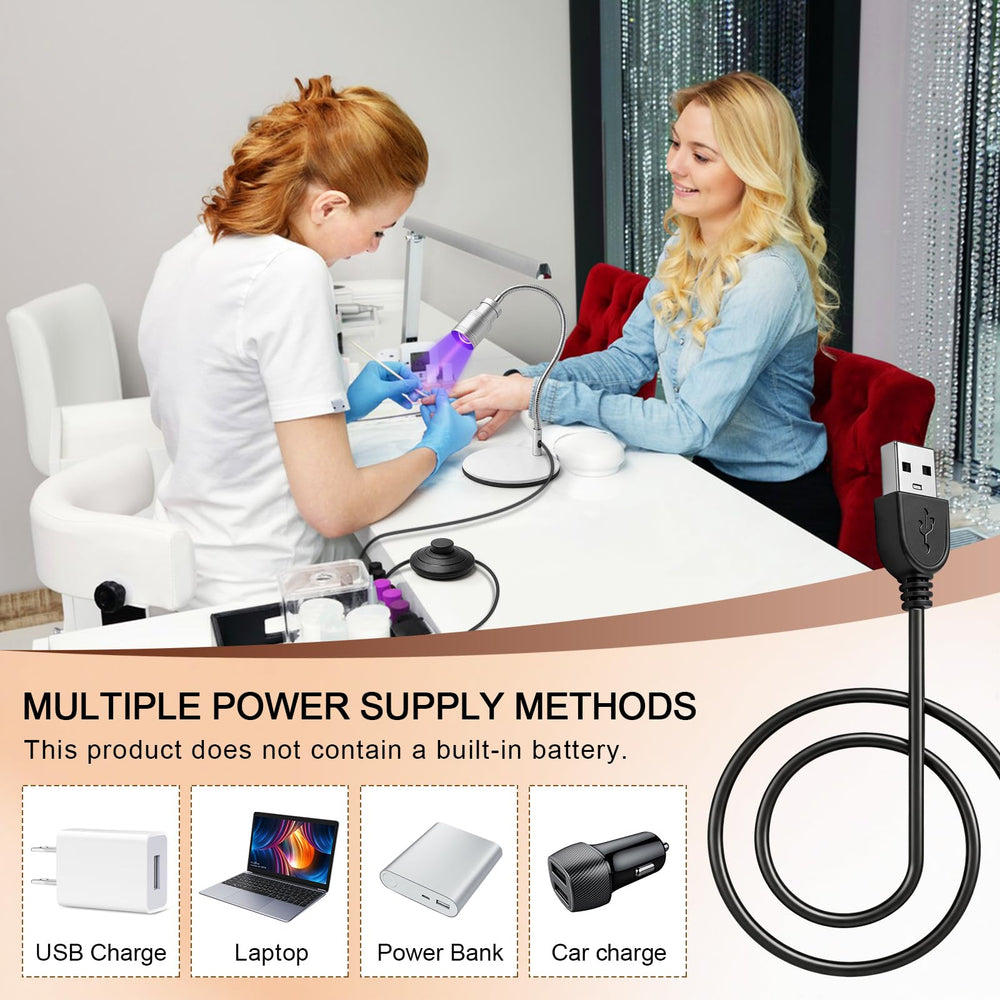 Sewinde LED head angled to illustrate adjustable focused curing benefit