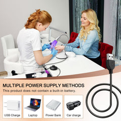 Sewinde LED head angled to illustrate adjustable focused curing benefit