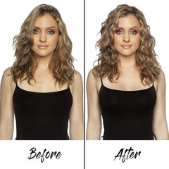 SexyHair before-and-after hair comparison showing enhanced waves and definition