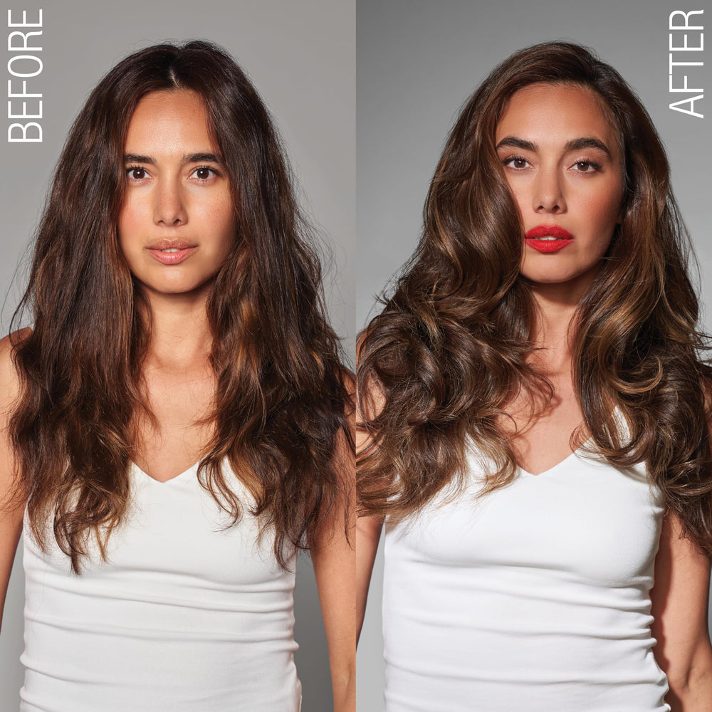 SexyHair bottle beside ruler showing 6 oz size for travel-friendly benefit