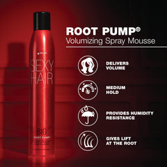 SexyHair side label detail highlighting product features and benefits