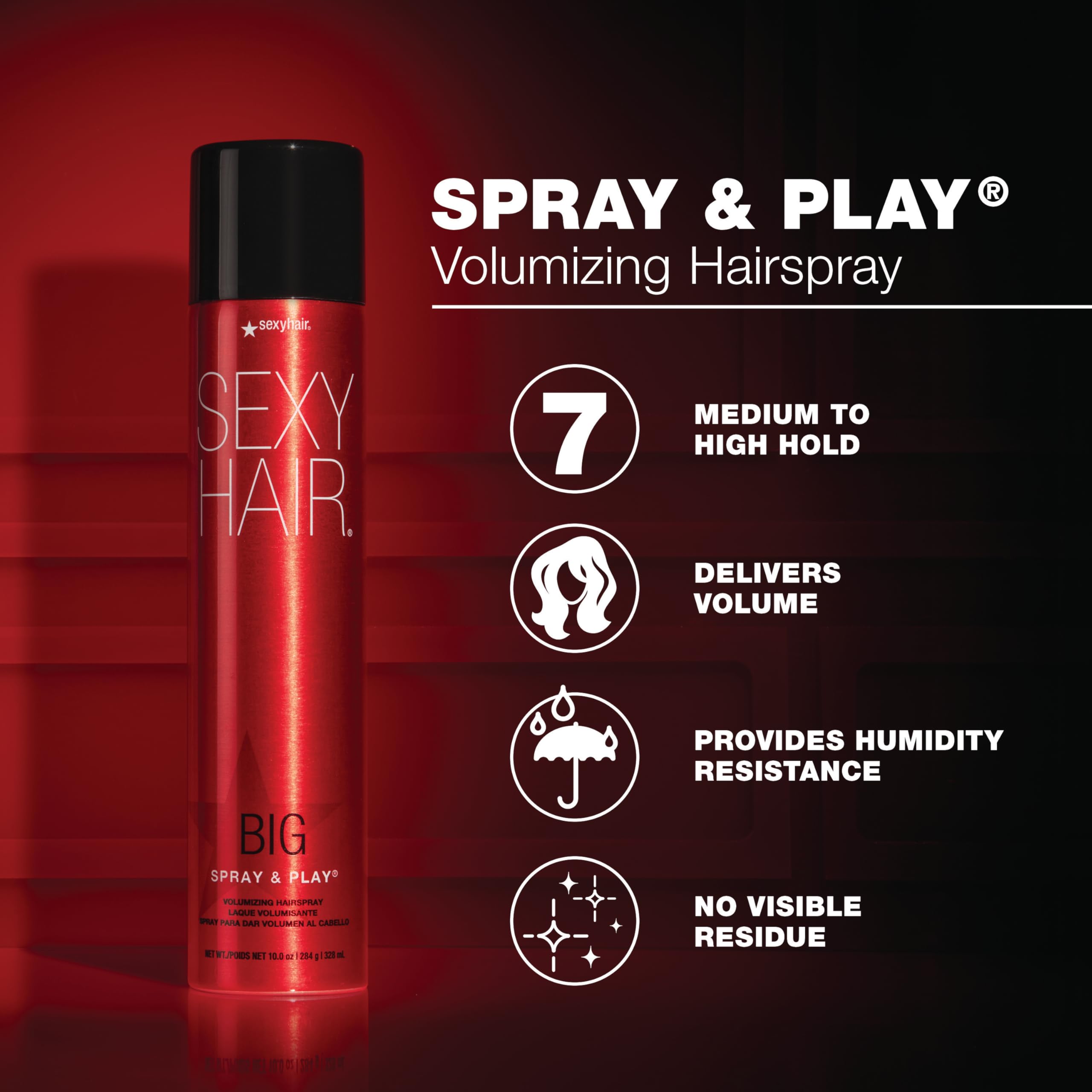 SexyHair close-up of aerosol nozzle, demonstrates precise spray control