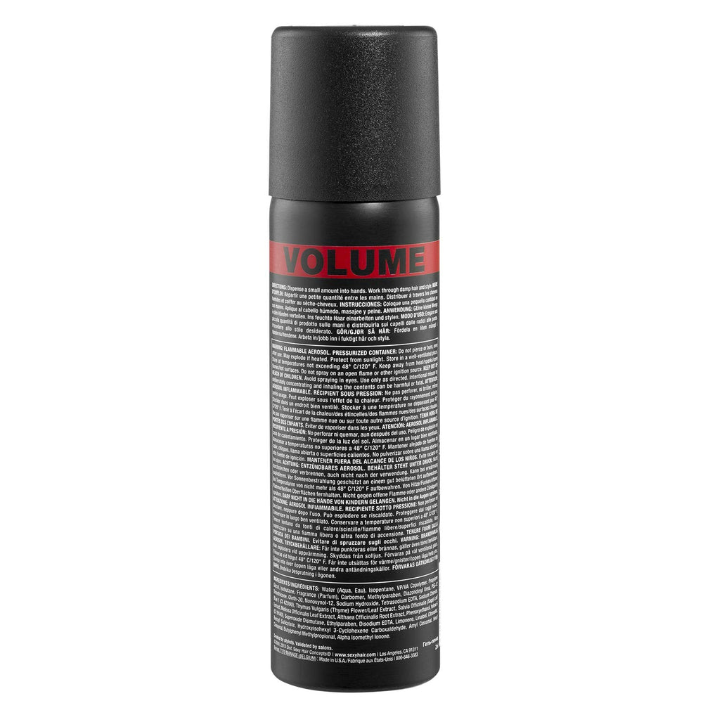 SexyHair Blow It Up foam dispensing from can for easy styling