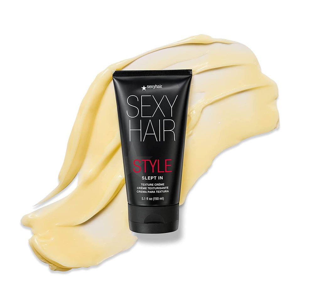 SexyHair product on bathroom shelf in lifestyle scene suggesting everyday styling convenience