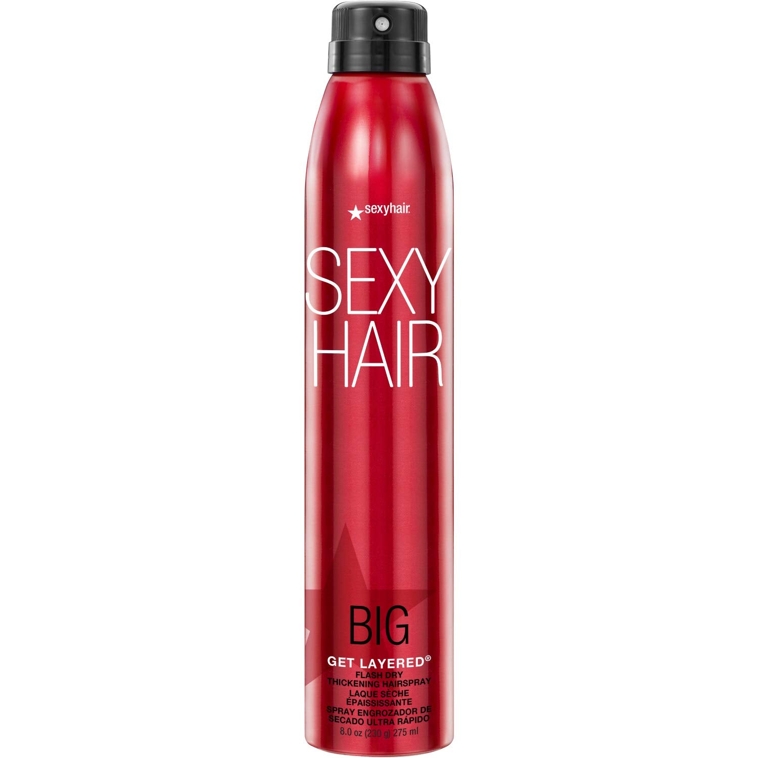 SexyHair front packaging of Big Get Layered 8oz showing product branding and benefits