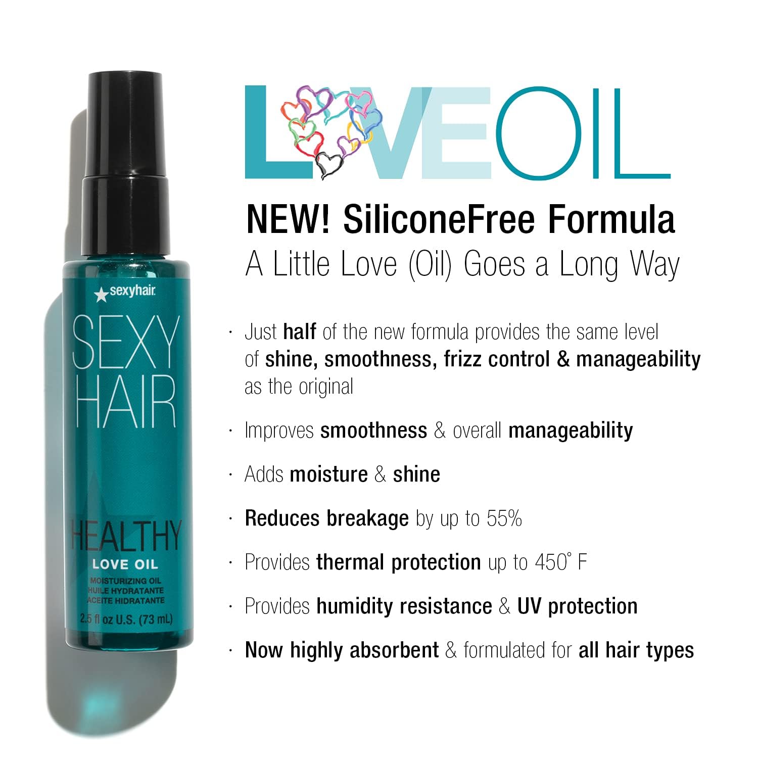 SexyHair Healthy Love Oil applied to damp hair showing detangling and smoothing benefit
