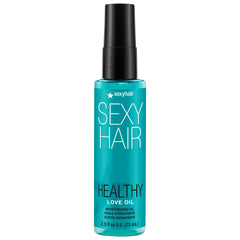 SexyHair Healthy Love Oil front packaging showing bottle and label with moisturizing benefit
