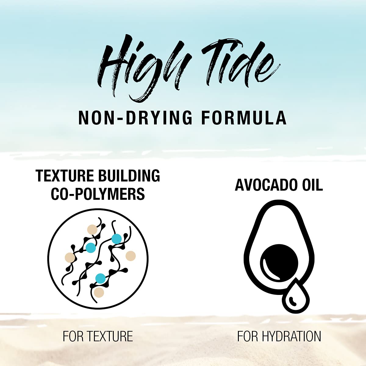 SexyHair High Tide next to ruler showing 8 oz size for travel and value
