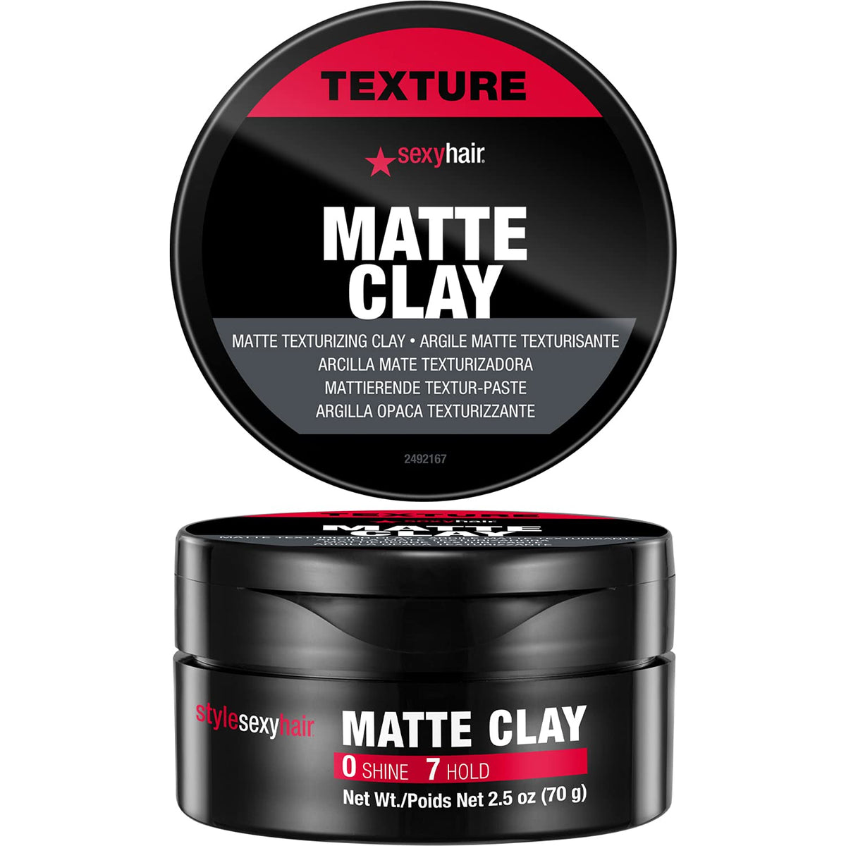 SexyHair matte clay front packaging showing product and compact size