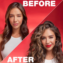 SexyHair before and after scale showing increased volume and natural-looking body