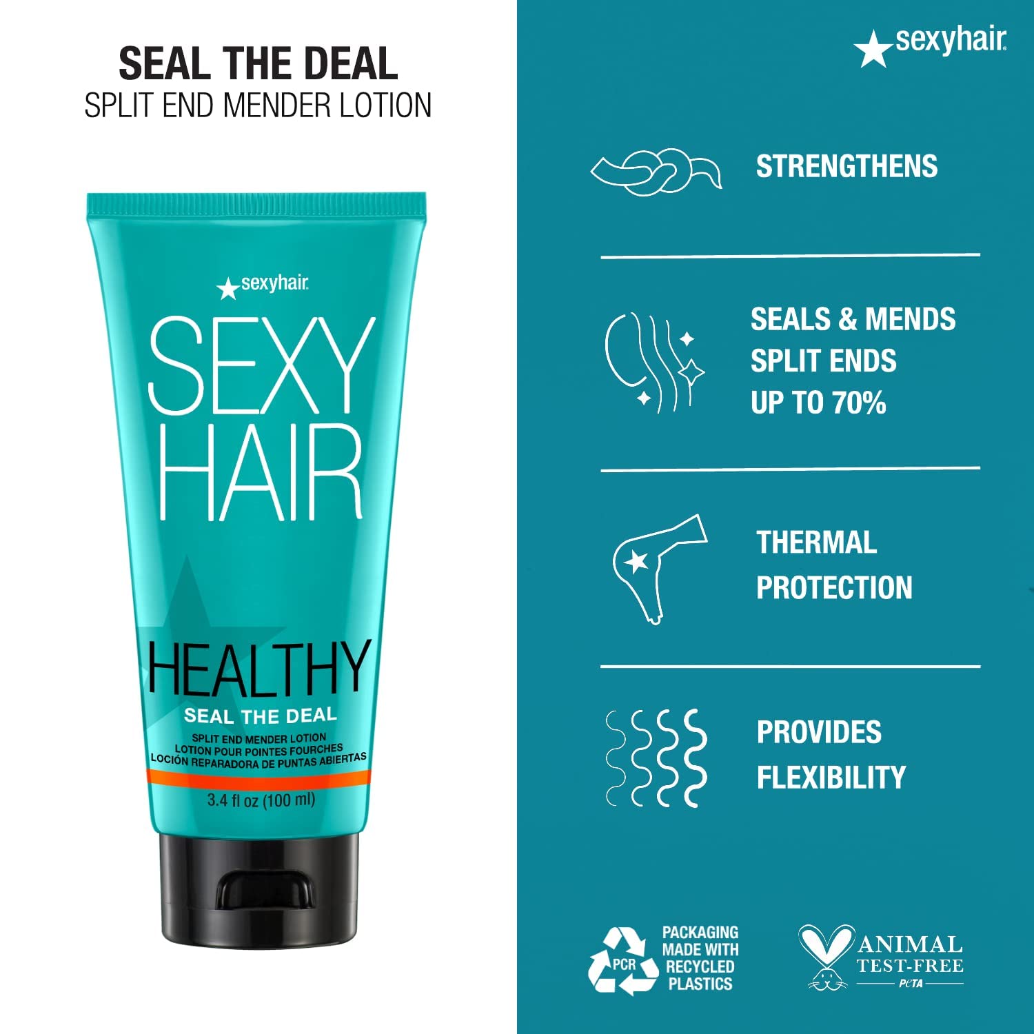 SexyHair applied to damp hair demonstrating smoother ends and easier styling