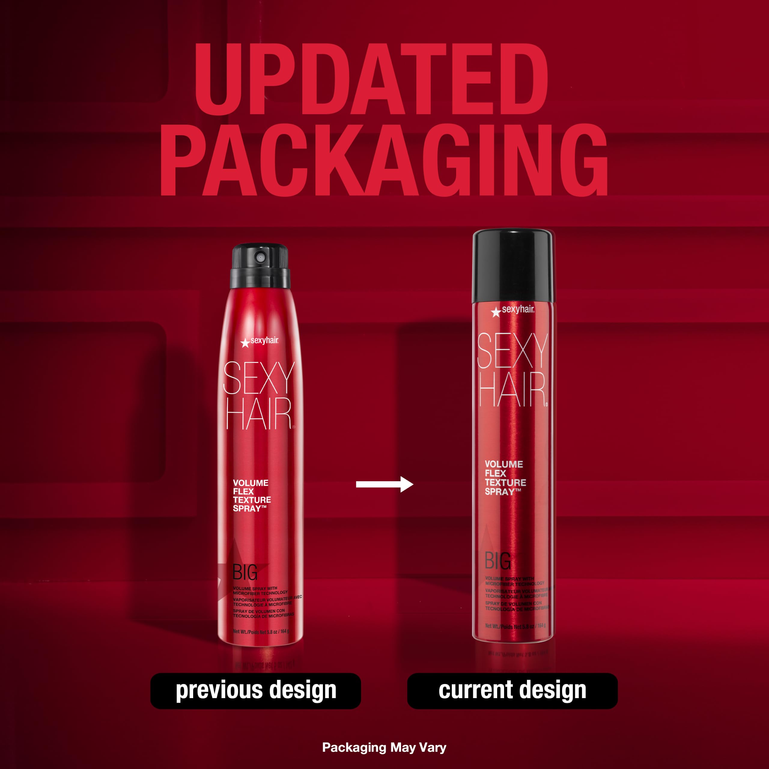 SexyHair fine mist detail showing fast-drying spray for non-stiff, touchable finish