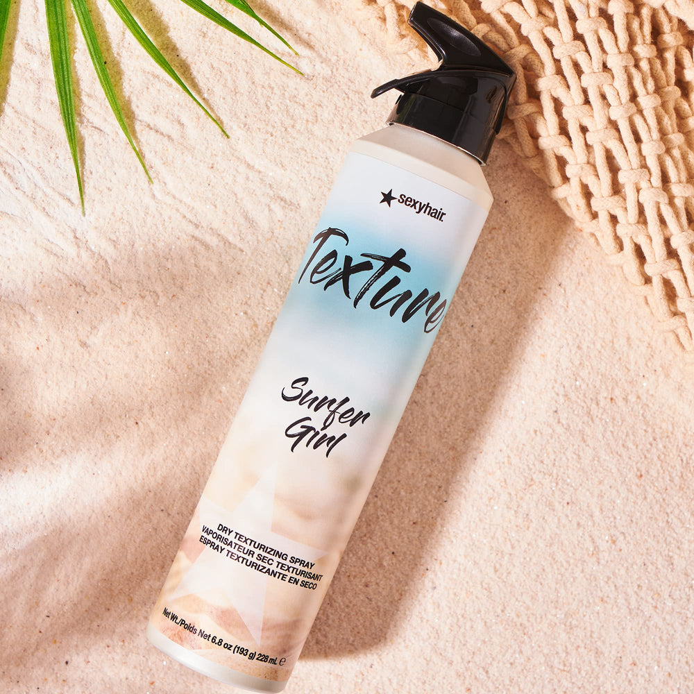 SexyHair Surfer Girl styled model with beachy waves for natural-looking hold benefit
