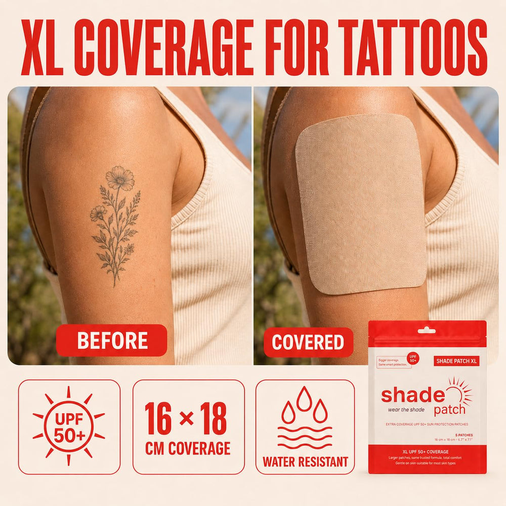 Shade Patch adhesive edge detail showing secure, sweat-resistant hold