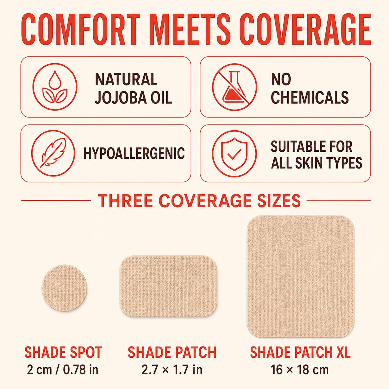Shade Patch single XL patch on chest displaying area coverage and comfort